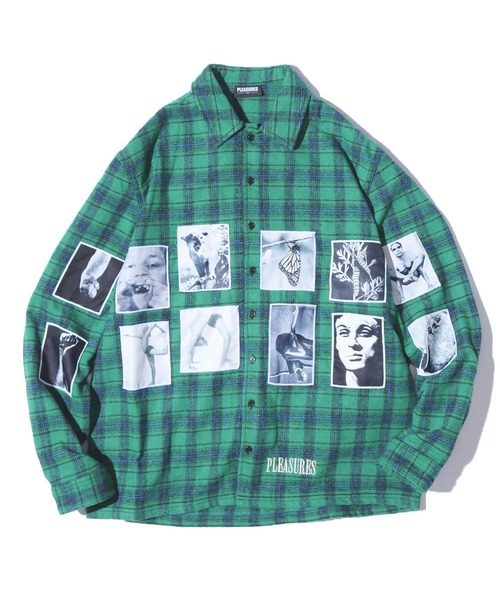 PLEASURES(プレジャー)の「PLEASURES/プレジャーズ PLVODKA FLANNEL ネルシャツ チェック グラフィックプリント(シャツ/ブラウス・メンズ・ピンク/グリーン・L/M/XL)」の13枚目の写真
