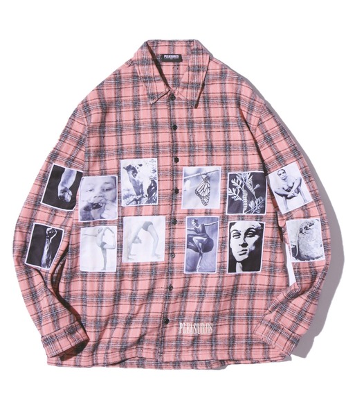 PLEASURES(プレジャー)の「PLEASURES/プレジャーズ PLVODKA FLANNEL ネルシャツ チェック グラフィックプリント(シャツ/ブラウス・メンズ・ピンク/グリーン・L/M/XL)」の14枚目の写真