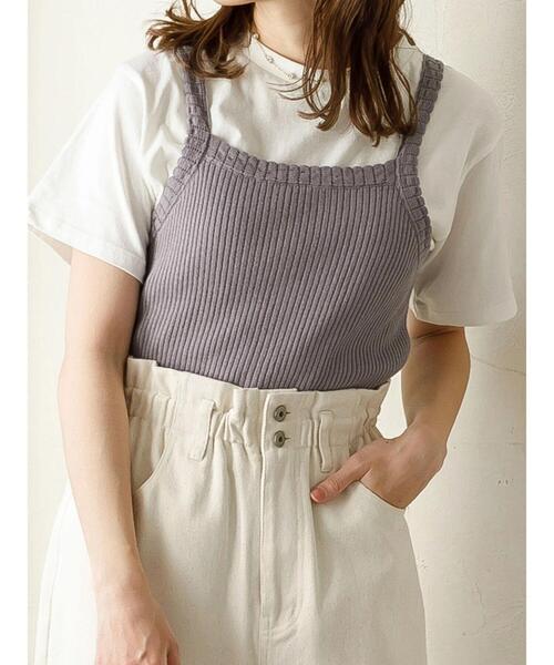 SLURR(スラ―)の「オーガニックコットンリブニットキャミ(キャミソール・レディース・グレー/アイボリー/ブラック/チョコ・FREE)」の18枚目の写真