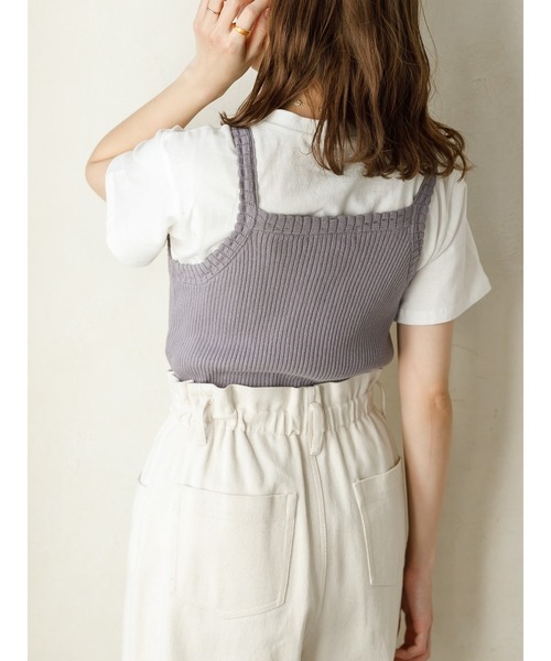 SLURR(スラ―)の「オーガニックコットンリブニットキャミ(キャミソール・レディース・グレー/アイボリー/ブラック/チョコ・FREE)」の9枚目の写真
