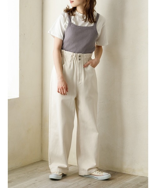 SLURR(スラ―)の「オーガニックコットンリブニットキャミ(キャミソール・レディース・グレー/アイボリー/ブラック/チョコ・FREE)」の10枚目の写真