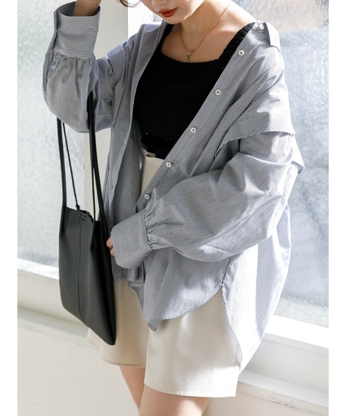 SLURR(スラ―)の「オーガニックコットンリブニットキャミ(キャミソール・レディース・グレー/アイボリー/ブラック/チョコ・FREE)」の5枚目の写真