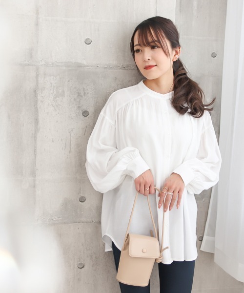 Social GIRL（ソーシャルガール）の「ヨークギャザーシャツ（シャツ/ブラウス・レディース・グリーン/オレンジ/オフホワイト/ベージュ・M/L）」の15枚目の写真