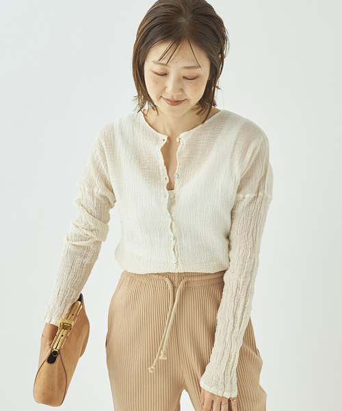 plage（プラージュ）の「【LES ATELIERS FRANCAIS DE CONFECTION】SP HENLY NECK L/SL シャツ◆（シャツ/ブラウス・レディース・カーキ/ホワイト/ブラック/ホワイト系その他・FREE）」の2枚目の写真