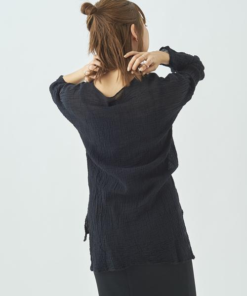 plage（プラージュ）の「【LES ATELIERS FRANCAIS DE CONFECTION】SP HENLY NECK L/SL シャツ◆（シャツ/ブラウス・レディース・カーキ/ホワイト/ブラック/ホワイト系その他・FREE）」の8枚目の写真