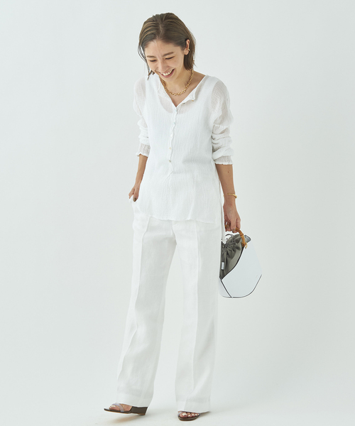 plage（プラージュ）の「【LES ATELIERS FRANCAIS DE CONFECTION】SP HENLY NECK L/SL シャツ◆（シャツ/ブラウス・レディース・カーキ/ホワイト/ブラック/ホワイト系その他・FREE）」の11枚目の写真