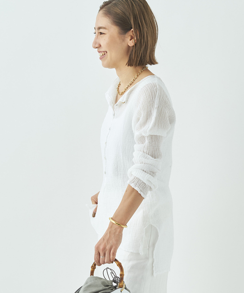 plage（プラージュ）の「【LES ATELIERS FRANCAIS DE CONFECTION】SP HENLY NECK L/SL シャツ◆（シャツ/ブラウス・レディース・カーキ/ホワイト/ブラック/ホワイト系その他・FREE）」の14枚目の写真