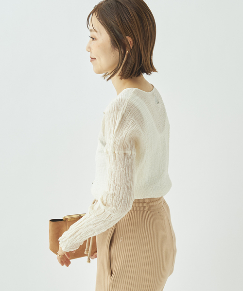 plage（プラージュ）の「【LES ATELIERS FRANCAIS DE CONFECTION】SP HENLY NECK L/SL シャツ◆（シャツ/ブラウス・レディース・カーキ/ホワイト/ブラック/ホワイト系その他・FREE）」の22枚目の写真