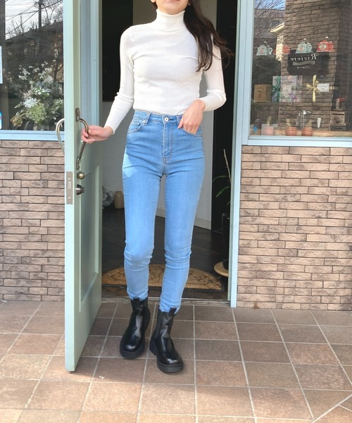 Loco Ocean（ロコオーシャン）の「タートルネック ニットトップス（ニット/セーター・レディース・ブラック/レッド/オフホワイト/アイボリー/マスタード・FREE）」の13枚目の写真