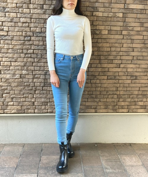 Loco Ocean（ロコオーシャン）の「タートルネック ニットトップス（ニット/セーター・レディース・ブラック/レッド/オフホワイト/アイボリー/マスタード・FREE）」の15枚目の写真
