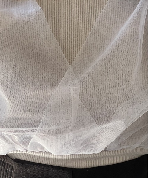 one way（ワンウェイ）の「チュールレイヤードトップス（Tシャツ/カットソー・レディース・ホワイト/ライトグレー/ブラック/ライトピンク・FREE）」の16枚目の写真