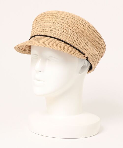 cachenez（カシュネ）の「カシュネ cache nez / ラフィアブレードマリンキャスケット（キャスケット・レディース・ブラック/ベージュ・FREE）」の2枚目の写真