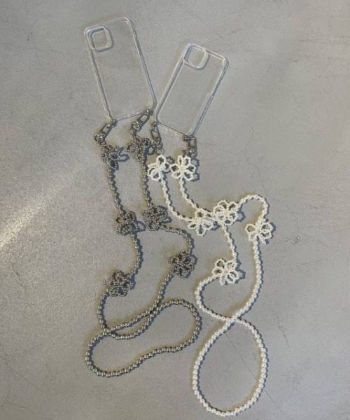Casselini（キャセリーニ）の「Casselini(キャセリーニ)フェイクパールモバイルストラップ＆クリアiPhoneケース（スマホケース/カバー・レディース・ホワイト/シルバー・#1/#2/#3/#4/#5/#6/#7/#8/#9/#10）」の10枚目の写真