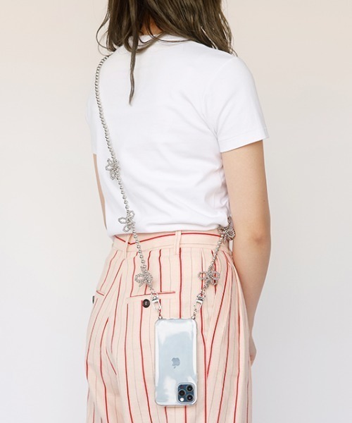 Casselini（キャセリーニ）の「Casselini(キャセリーニ)フェイクパールモバイルストラップ＆クリアiPhoneケース（スマホケース/カバー・レディース・ホワイト/シルバー・#1/#2/#3/#4/#5/#6/#7/#8/#9/#10）」の12枚目の写真