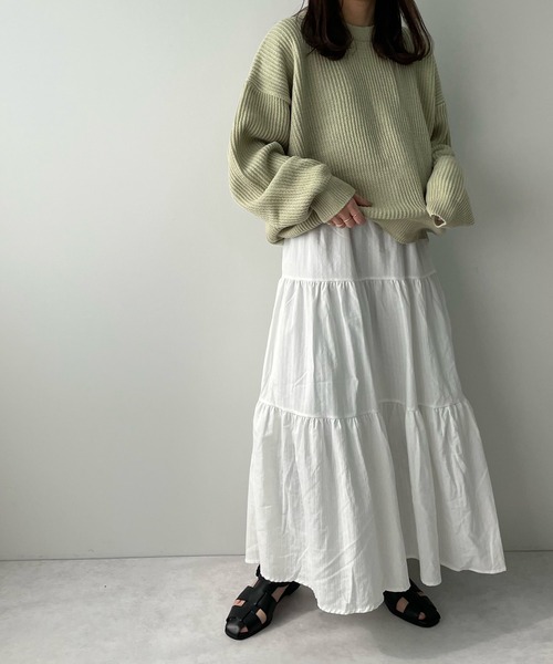 LE MORE(リモア)の「パステルカラーニットプルオーバー(ニット/セーター・レディース・アイボリー/ベージュ/オレンジ/グリーン/ラベンダー・FREE)」の4枚目の写真