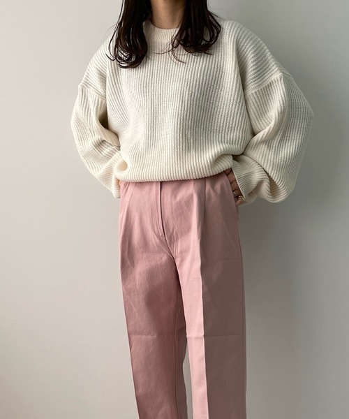 LE MORE(リモア)の「パステルカラーニットプルオーバー(ニット/セーター・レディース・アイボリー/ベージュ/オレンジ/グリーン/ラベンダー・FREE)」の14枚目の写真