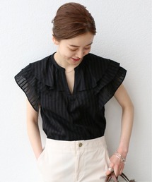 IENA | ドビーティアードギャザーノースリーブブラウス(シャツ/ブラウス)