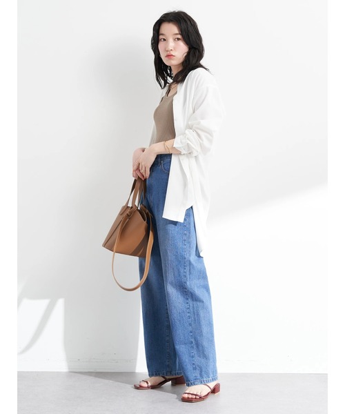 earth music&ecology（アースミュージックアンドエコロジー）の「リサイクルポリエステルブレンドニットタンクトップ（タンクトップ・レディース・チャコールグレー/アイボリー/モカ/ライトカーキ・S/M）」の11枚目の写真