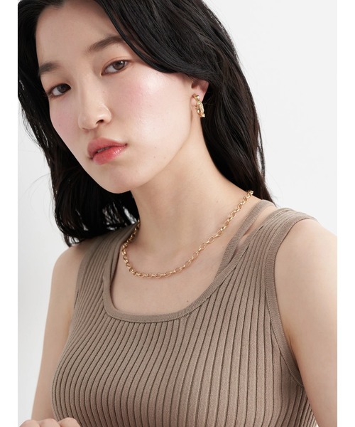 earth music&ecology（アースミュージックアンドエコロジー）の「リサイクルポリエステルブレンドニットタンクトップ（タンクトップ・レディース・チャコールグレー/アイボリー/モカ/ライトカーキ・S/M）」の12枚目の写真