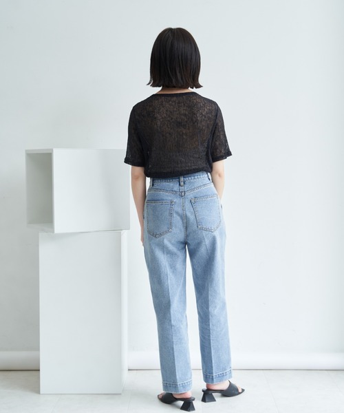 VANNIE U(ヴァニーユー)の「シアーミックスTシャツ(Tシャツ/カットソー・レディース・ホワイト/ブラック/ピンク/ブルー・FREE)」の20枚目の写真