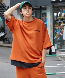 CODDERR（コーダー）の「【CODDERR】アーチロゴ刺繍 裏毛スウェットセットアップ/ビッグシルエット半袖 スウェット＆スウェットワイドハーフショーツ（ルームウェア/パジャマ）」