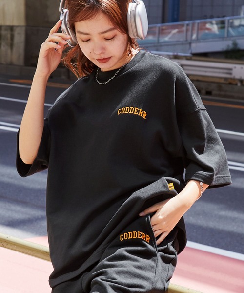 セール】【CODDERR】アーチロゴ刺繍 裏毛スウェットセットアップ