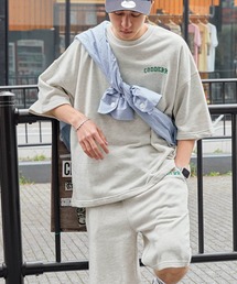 CODDERR（コーダー）の「【CODDERR】アーチロゴ刺繍 裏毛スウェットセットアップ/ビッグシルエット半袖 スウェット＆スウェットワイドハーフショーツ（ルームウェア/パジャマ）」
