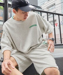 CODDERR（コーダー）の「【CODDERR】アーチロゴ刺繍 裏毛スウェットセットアップ/ビッグシルエット半袖 スウェット＆スウェットワイドハーフショーツ（ルームウェア/パジャマ）」