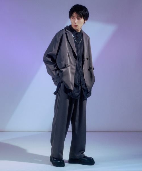 Ellno Loset（エルノロゼット）の「2タックトラウザーズパンツ（スラックス・メンズ・ブラック/チャコールグレー/ブルーグリーン・MEDIUM/LARGE）」の5枚目の写真