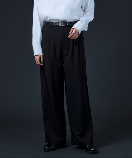 Ellno Loset（エルノロゼット）の「2タックトラウザーズパンツ（スラックス・メンズ・ブラック/チャコールグレー/ブルーグリーン・MEDIUM/LARGE）」の6枚目の写真