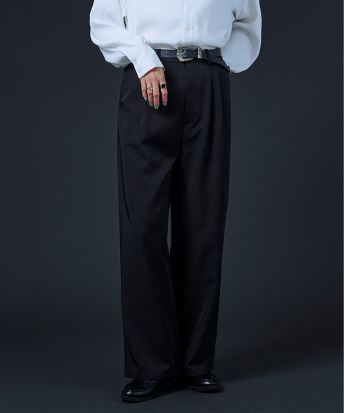 Ellno Loset（エルノロゼット）の「2タックトラウザーズパンツ（スラックス・メンズ・ブラック/チャコールグレー/ブルーグリーン・MEDIUM/LARGE）」の9枚目の写真