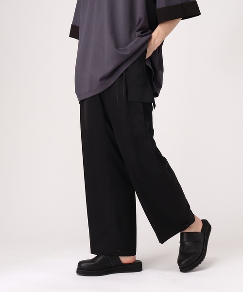 tk.TAKEO KIKUCHI（ティーケータケオキクチ）の「◆サテンワイドストレートカーゴパンツ（その他パンツ・メンズ・ブラック/ベージュ・02/03）」の17枚目の写真