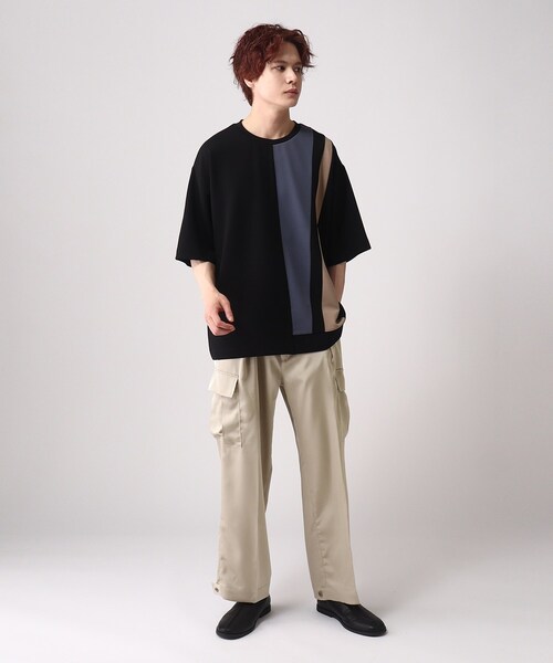 tk.TAKEO KIKUCHI（ティーケータケオキクチ）の「◆サテンワイドストレートカーゴパンツ（その他パンツ・メンズ・ブラック/ベージュ・02/03）」の16枚目の写真