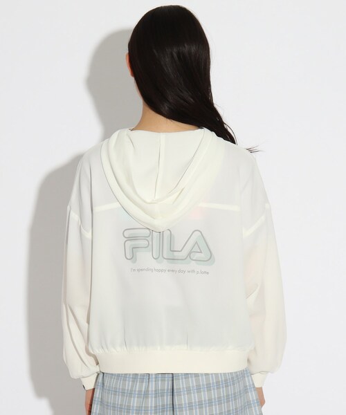 FILA(フィラ)の「◆【FILA】コラボ フード付透けブルゾン(ブルゾン・キッズ・オフホワイト/ブラック・14/15 /16)」の6枚目の写真
