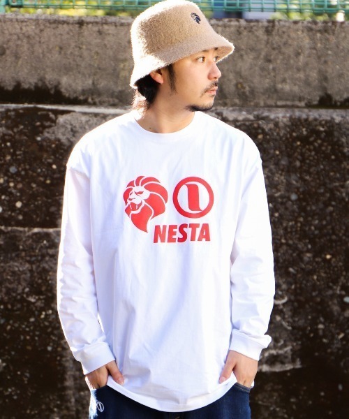 NESTA BRAND(ネスタブランド)の「JPN加工ベーシックロゴロンT(Tシャツ/カットソー・メンズ・ホワイト・S/M/L/XL/XXL)」の1枚目の写真