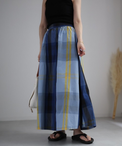 ap retro(アプレトロ)の「チェックボリュームフレアスカート(スカート・レディース・ネイビー/アイボリー/ブラック/ベージュ/ブルー/ブルー系その他/グリーン/ライトブルー・FREE)」の9枚目の写真