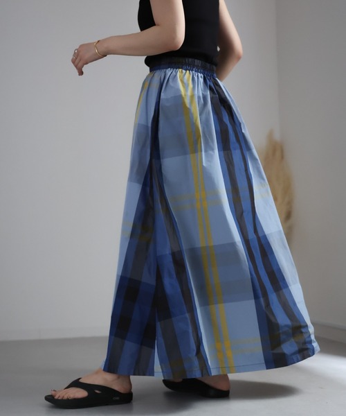 ap retro(アプレトロ)の「チェックボリュームフレアスカート(スカート・レディース・ネイビー/アイボリー/ブラック/ベージュ/ブルー/ブルー系その他/グリーン/ライトブルー・FREE)」の13枚目の写真