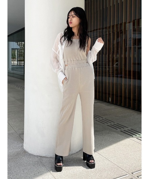 ENVYM（アンビー）の「ナローストラップＡＩＯ（つなぎ/オールインワン・レディース・ブラック/ベージュ/ブラウン・FREE）」の4枚目の写真