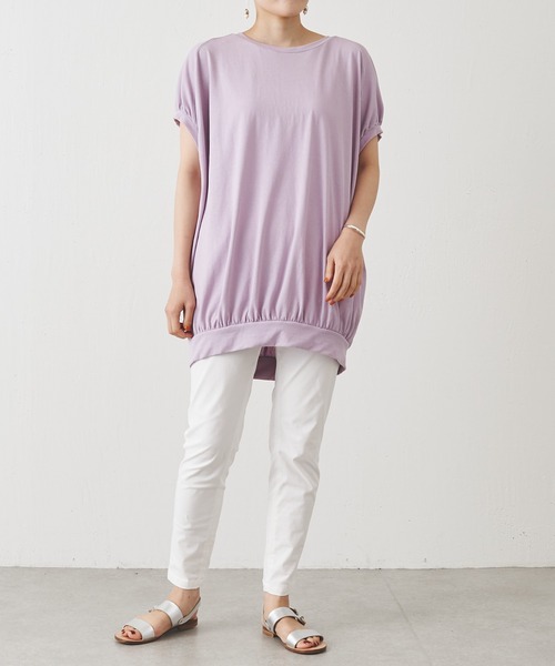 BEARDSLEY（ビアズリー）の「ギャザープルオーバー（Tシャツ/カットソー・レディース・ベージュ/パープル・FREE）」の9枚目の写真