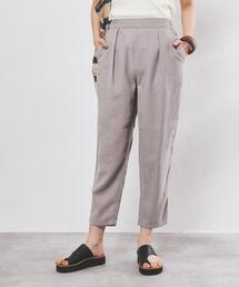 coen | [接触冷感機能付き］レーヨン混タックテーパードパンツ(スラックス)