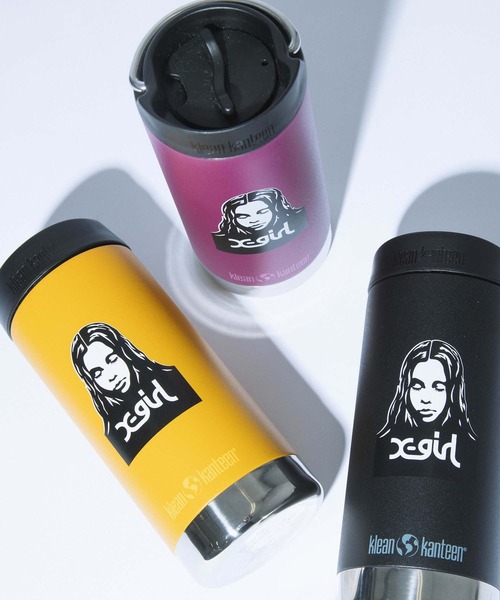 X-girl（エックスガール）の「X-girl × KLEAN KANTEEN FACE/エックスガール×クリーンカンティーン　インストレート/コラボボトル/12oz(355ml)/カフェキャップ（グラス/マグカップ/タンブラー・レディース・ブラック/パープル/イエロー・ONE SIZE）」の4枚目の写真
