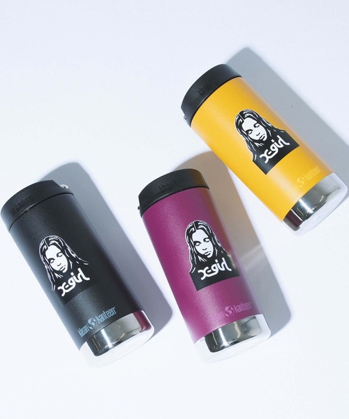X-girl（エックスガール）の「X-girl × KLEAN KANTEEN FACE/エックスガール×クリーンカンティーン　インストレート/コラボボトル/12oz(355ml)/カフェキャップ（グラス/マグカップ/タンブラー・レディース・ブラック/パープル/イエロー・ONE SIZE）」の5枚目の写真