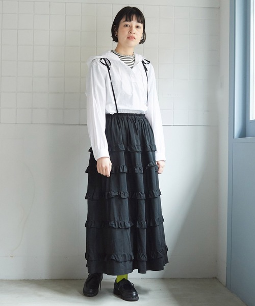 bulle de savon（ビュルデサボン）の「60/1タイプライターワッシャー　スノーパーカー（シャツ/ブラウス・レディース・ホワイト/ネイビー/グレー・FREE）」の15枚目の写真