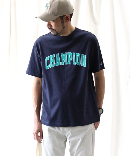 Champion（チャンピオン）の「【Champion】カレッジＴシャツ（Tシャツ/カットソー・メンズ・ネイビー/イエロー/ホワイト・M/XL/L）」の3枚目の写真