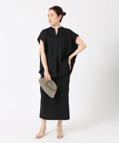 IENA（イエナ）の「《追加》プレミアム天竺タイトスカート（スカート・レディース・ブラック/グリーン・38/36）」の3枚目の写真