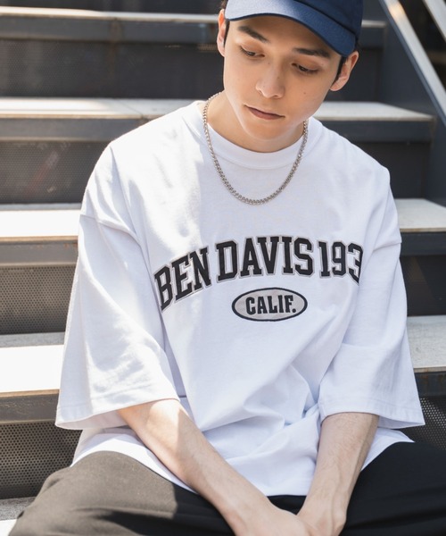 WEGO(ウィゴー)の「∴WEGO/別注ベンデイビスカレッジBIG半袖Tシャツ(Tシャツ/カットソー・メンズ・ネイビー/ダークグリーン/ホワイト系その他/ホワイト・MEDIUM/LARGE)」の3枚目の写真