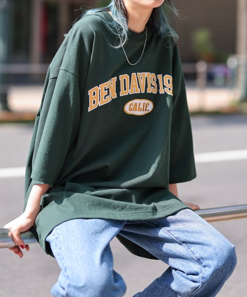 WEGO(ウィゴー)の「∴WEGO/別注ベンデイビスカレッジBIG半袖Tシャツ(Tシャツ/カットソー・メンズ・ネイビー/ダークグリーン/ホワイト系その他/ホワイト・MEDIUM/LARGE)」の19枚目の写真