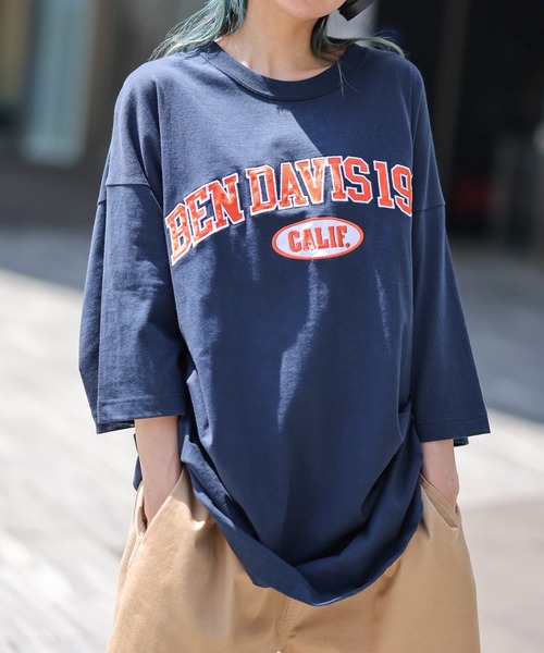 WEGO(ウィゴー)の「∴WEGO/別注ベンデイビスカレッジBIG半袖Tシャツ(Tシャツ/カットソー・メンズ・ネイビー/ダークグリーン/ホワイト系その他/ホワイト・MEDIUM/LARGE)」の15枚目の写真