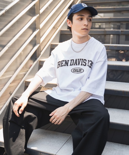 WEGO(ウィゴー)の「∴WEGO/別注ベンデイビスカレッジBIG半袖Tシャツ(Tシャツ/カットソー・メンズ・ネイビー/ダークグリーン/ホワイト系その他/ホワイト・MEDIUM/LARGE)」の10枚目の写真