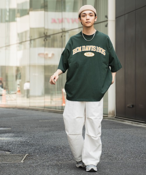 WEGO(ウィゴー)の「∴WEGO/別注ベンデイビスカレッジBIG半袖Tシャツ(Tシャツ/カットソー・メンズ・ネイビー/ダークグリーン/ホワイト系その他/ホワイト・MEDIUM/LARGE)」の7枚目の写真